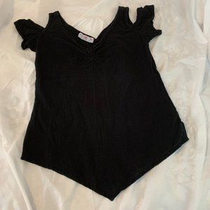 Maria de Guadalajara 100% Cotton Black Gauze Split Shoulder Top Size 1